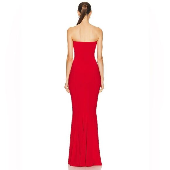 Norma Kamali Strapless Fishtail Gown in Tiger Red, NWT, Size L-40 - Picture 6 of 16